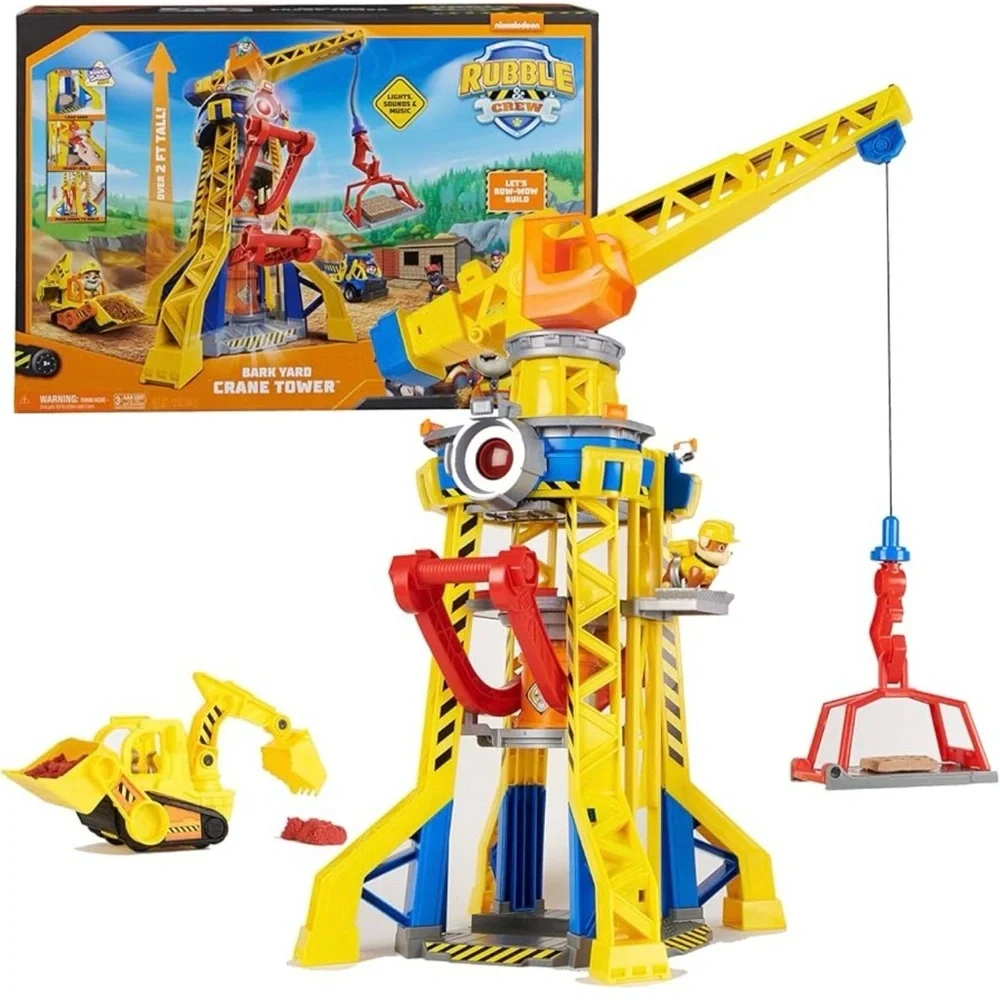 Paw Patrol Rubble & Crew Bark Yard Crane Tower Play Set Over 2 Feet Tall